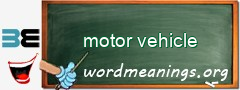 WordMeaning blackboard for motor vehicle